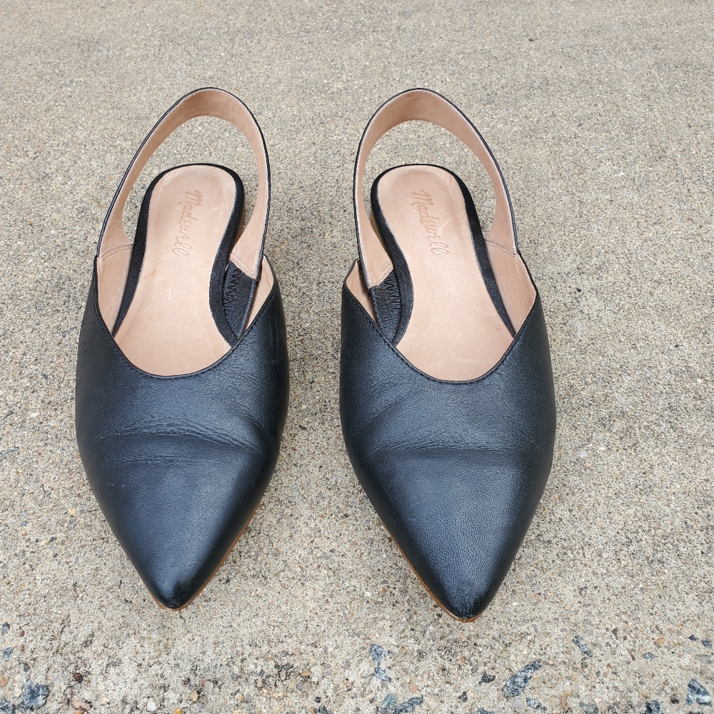 Madewell Margot Black Slingback Shoes, size 7.5